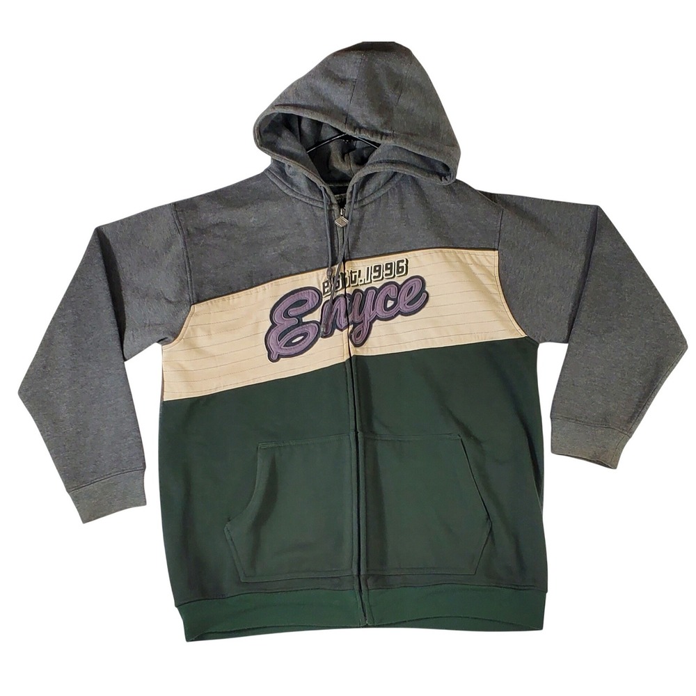 Vintage Enyce Mens Full Zip Hoodie Jacket XL   Embroidered Logo Y2K Streetwear